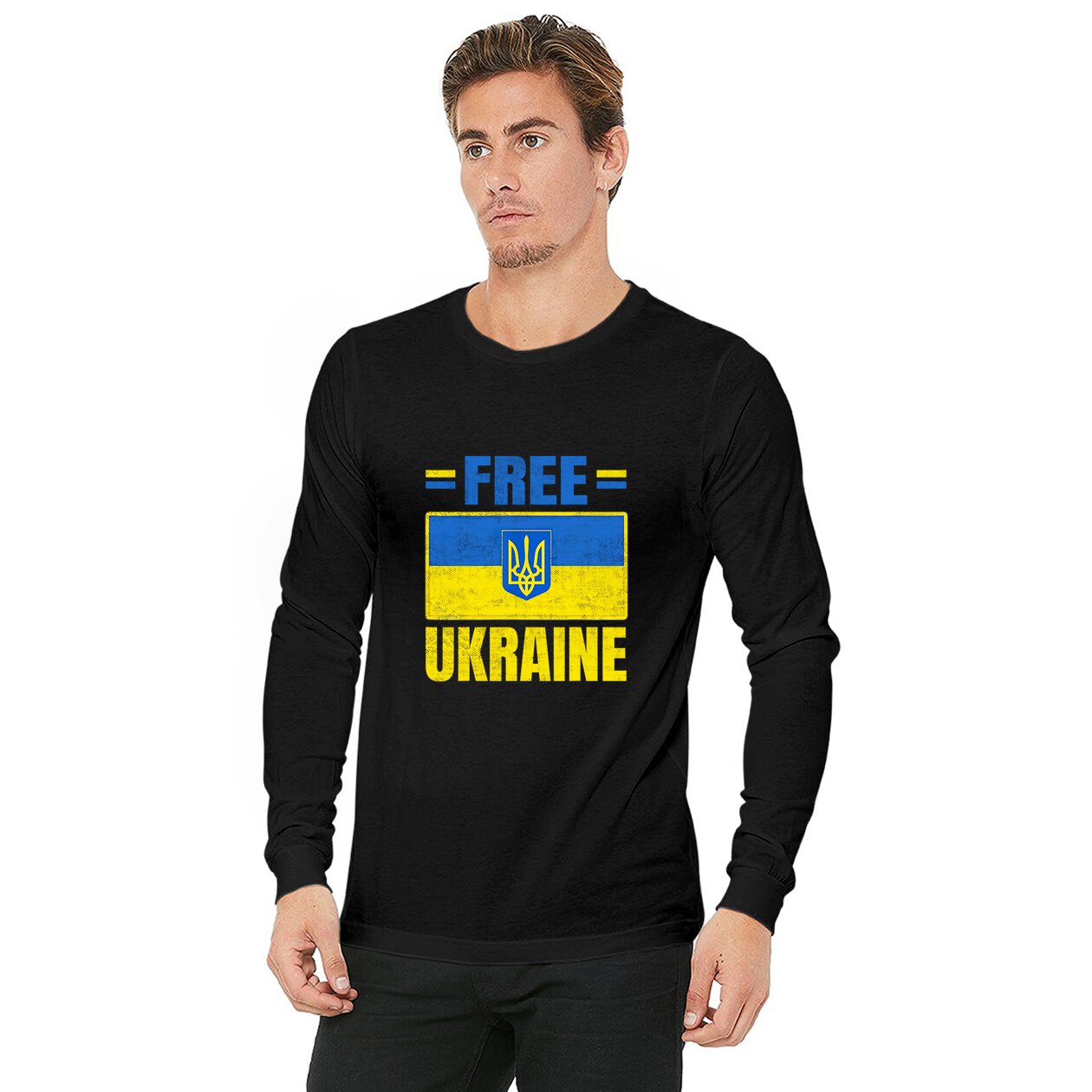Ukraine Free Shirts American Support Ukrainians Ukraine Flag Long Sleeves