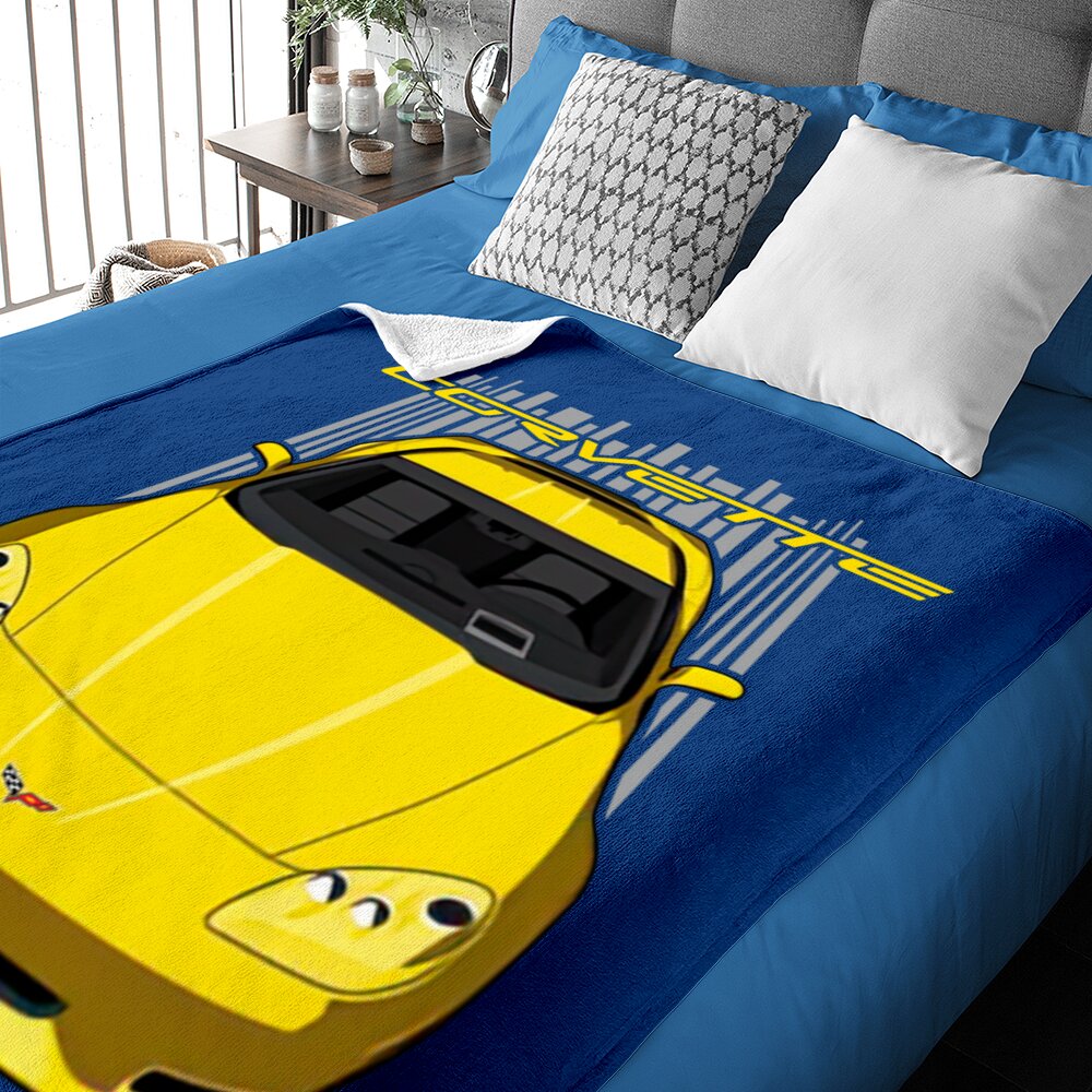 Corvette C6 - Yellow - Corvette C6 - Baby Blankets
