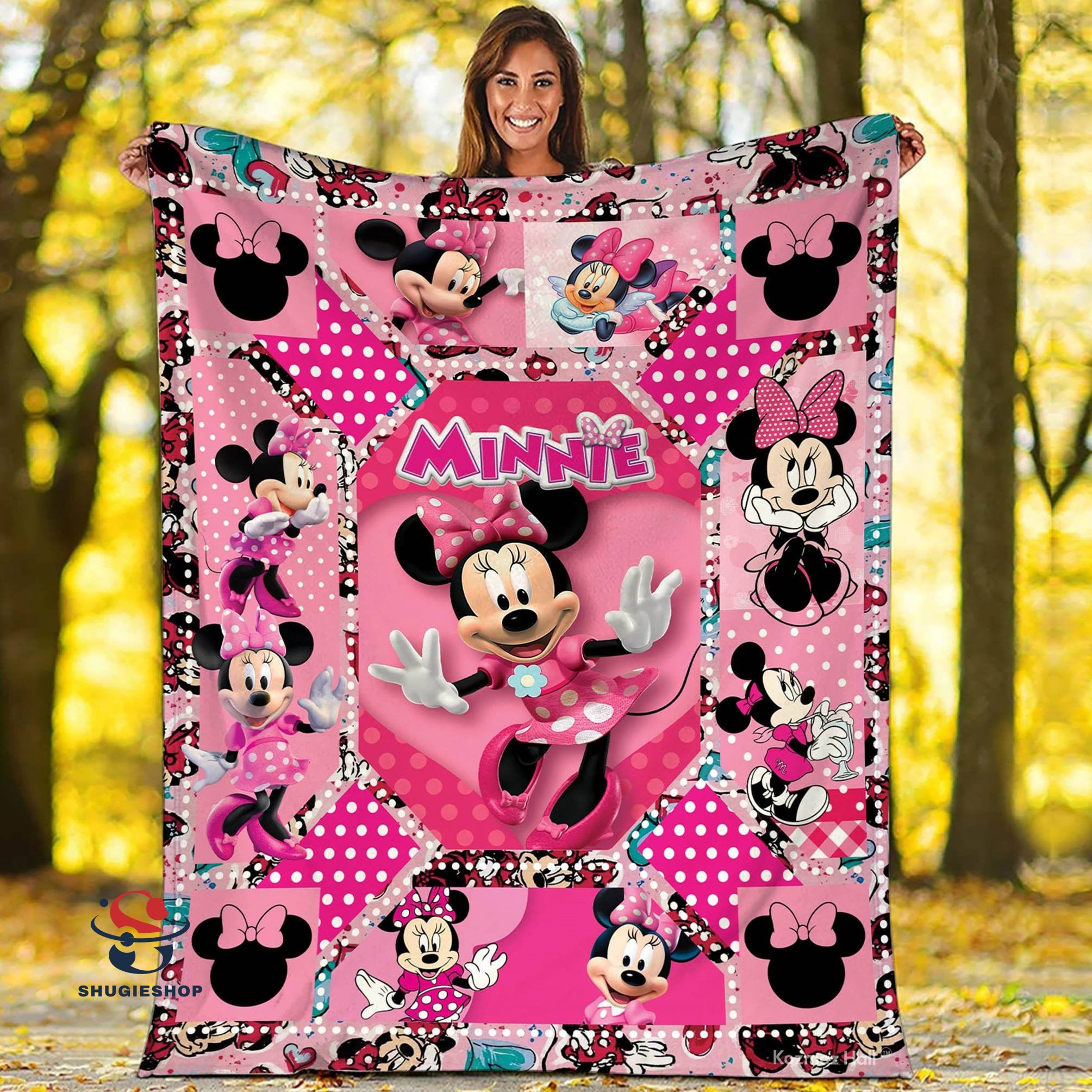 Minnie Mouse Fleece Blanket, Minnie Mouse Lover Gift, Minnie Mouse