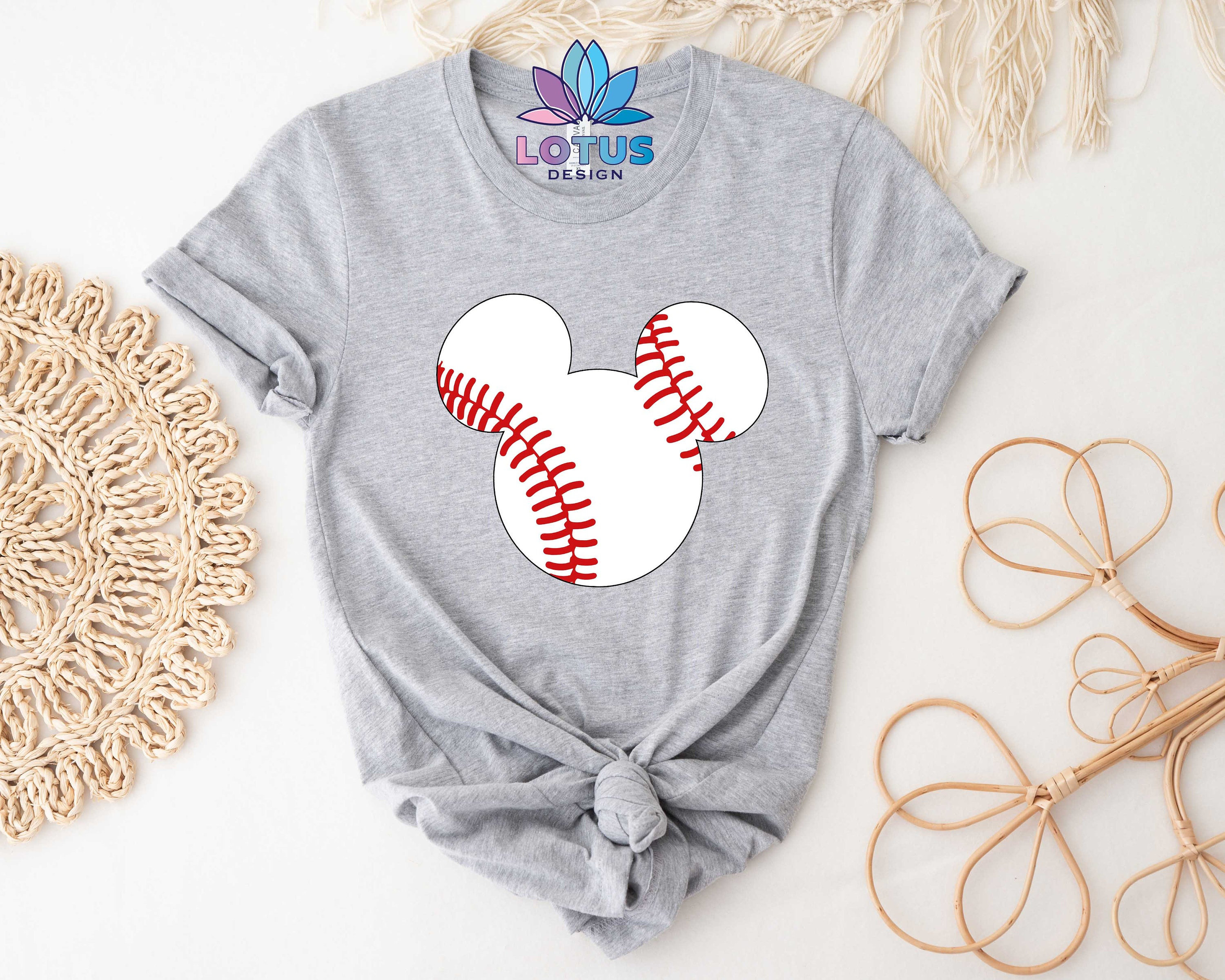 Mickey Baseball Shirt, Mickey Ears T-Shirt, Disney Baseball Shirt, Baseball Fan Shirt