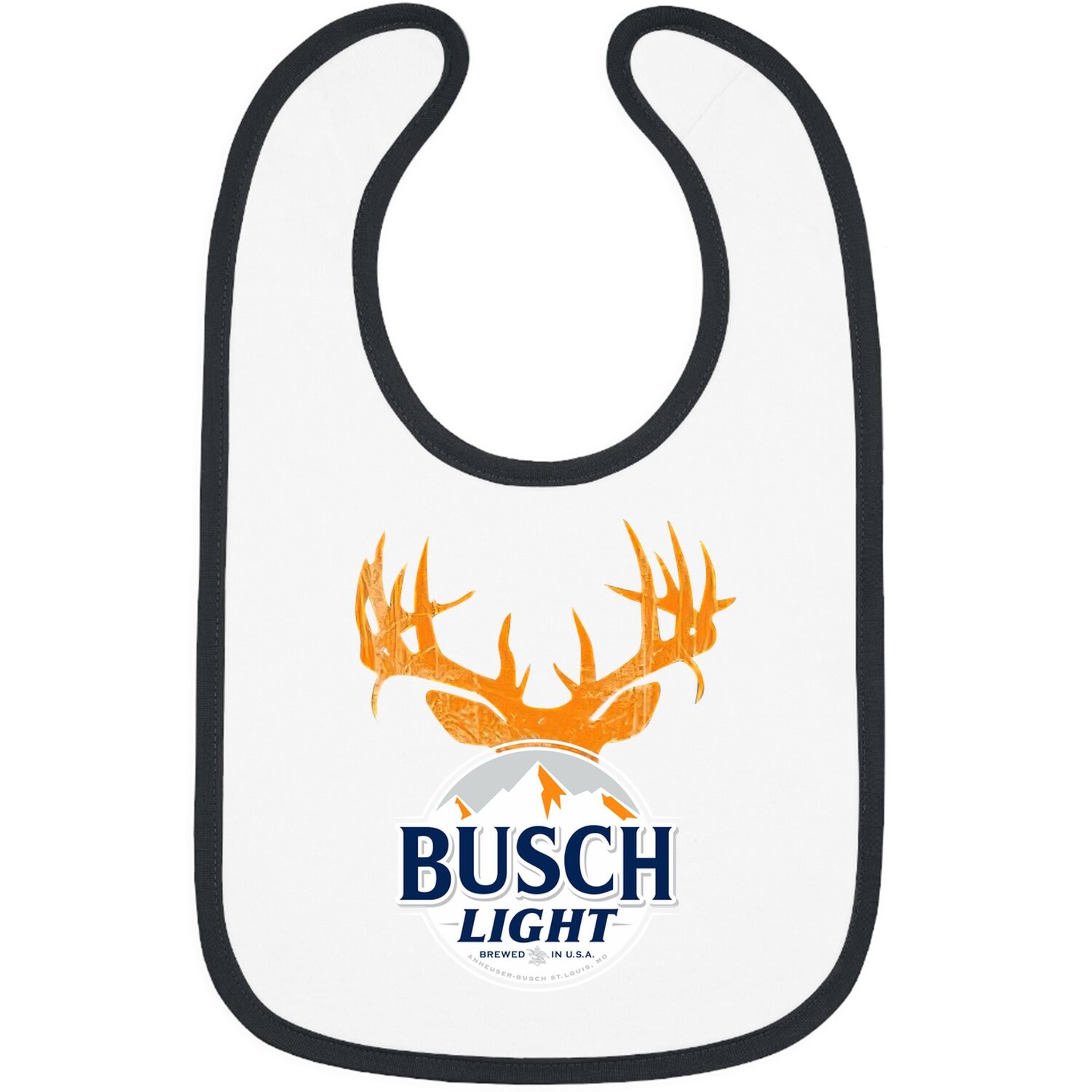 Busch Light Hunter Orange Buck Horns Baby Bib